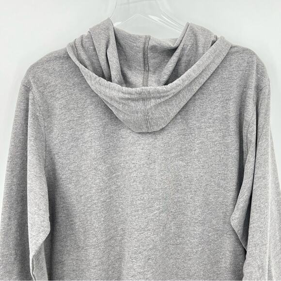 Champion heather gray pullover hooded long sleeve tee shirt M - Picture 5 of 9
